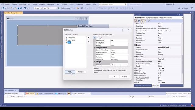 Removing Default Columns and Empty Rows in DataGridView C#