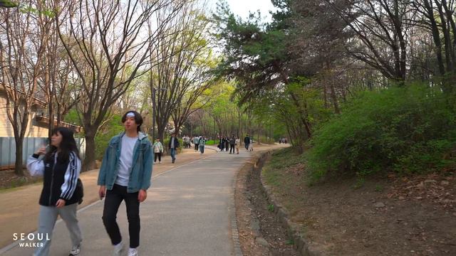 Walk through Seoul Forest Park full of people and Cherry Blossoms