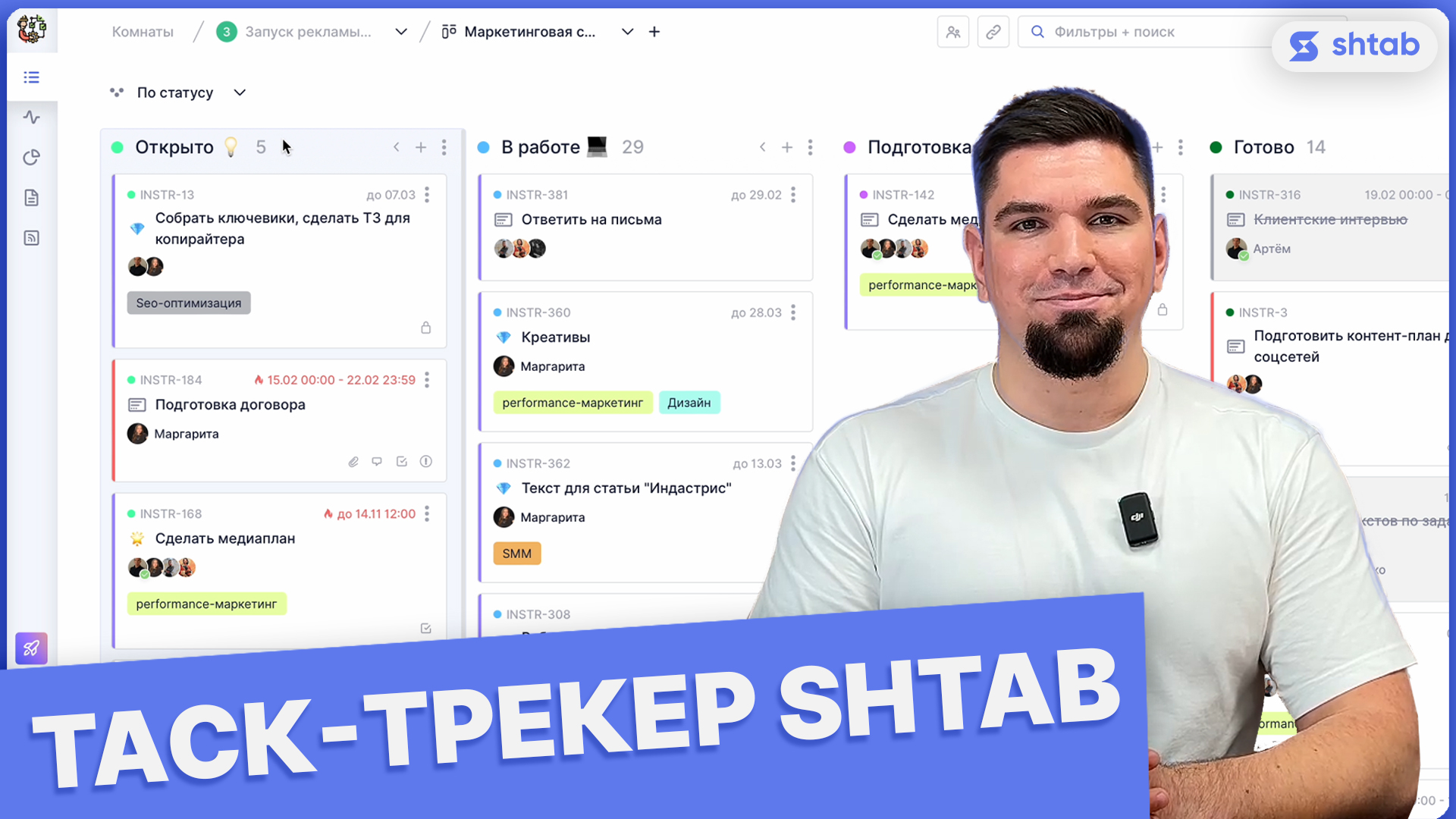 Таск-трекер Shtab: подробный обзор сервиса управления проектами