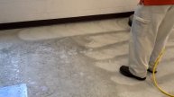 Stripping of a factory lunchroom floor
