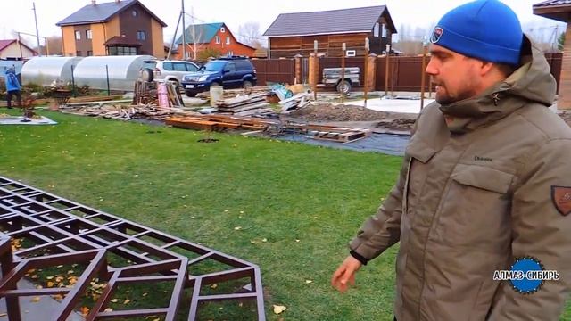 Металлокаркас террасы (СНТ "Тихая заводь", г.Новосибирск). Обзор