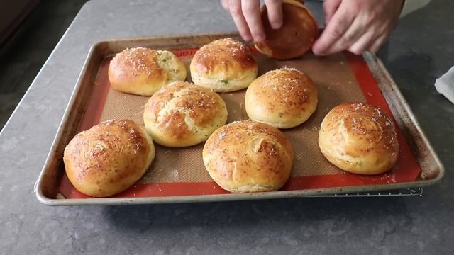 Garlic Bread Burger Buns - How to Make a Garlic Bread Burger - Food Wishes