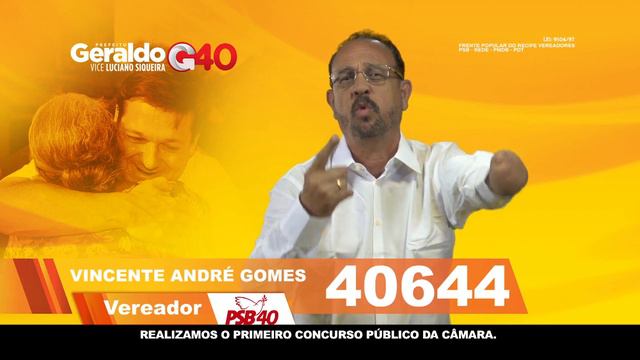 Guia Eleitoral Vicente André Gomes 40644