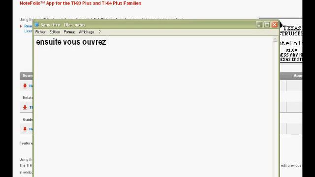 Comment installer notefolio sur votre TI-84(+)(silver edition)/Ti-83(+)[FR]