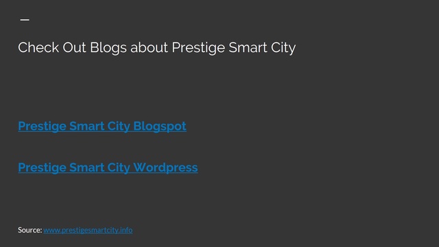 Apartments in Bangalore | Sarjapur Road | Prestige Smart City