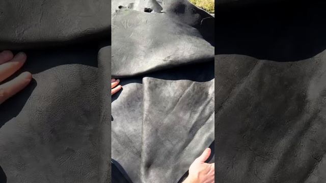 Сыромятная натуральная кожа черная