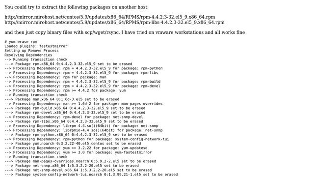 Recover CentOS missing YUM and RPM (2 Solutions!!)