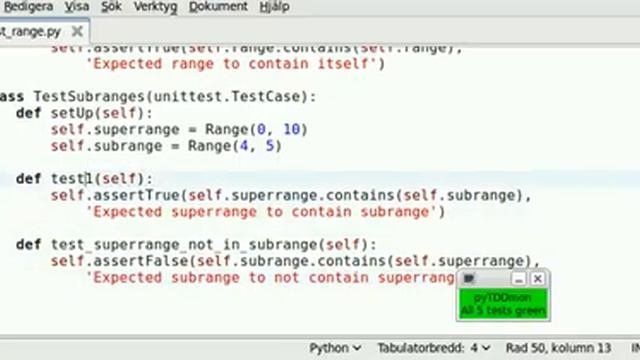 Developing Range class in Python 22