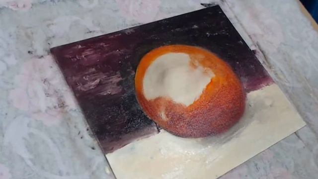 АПЕЛЬСИН мастихином. Видео процесса. Масло.mp4