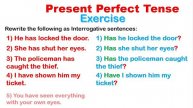 Present perfect tense exercise complete solution for all test- tenses part 09