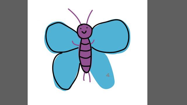 Рисуем бабочку детям часть 16