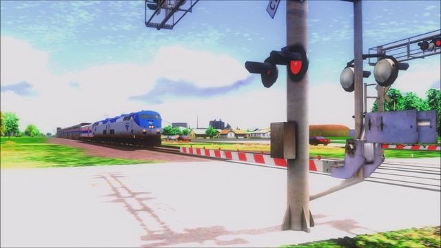 HD Train Simulator: AMTK 12 Rolls Through Lincoln, Illinois