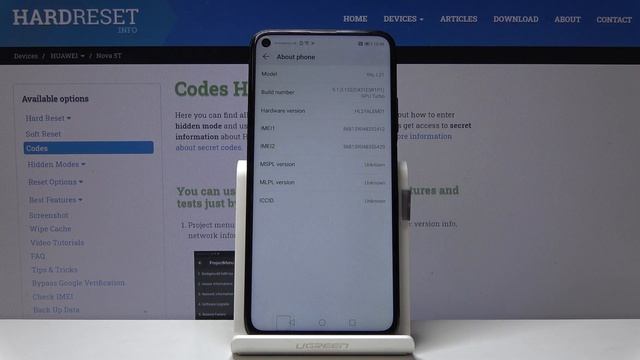 Secret Codes HUAWEI Nova 5T – Super Options / Hidden Modes