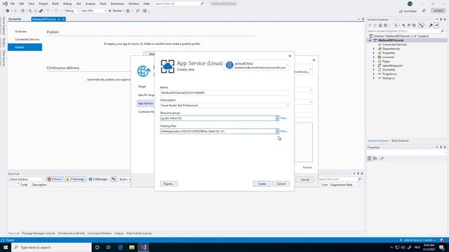 Tutorial Publishing a Docker Container to Azure