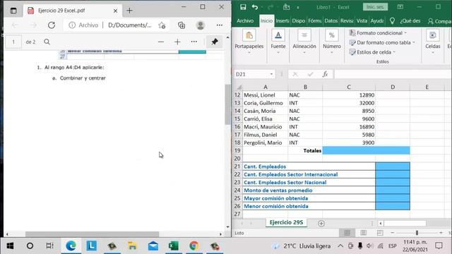 Ejercicio 29  Excel