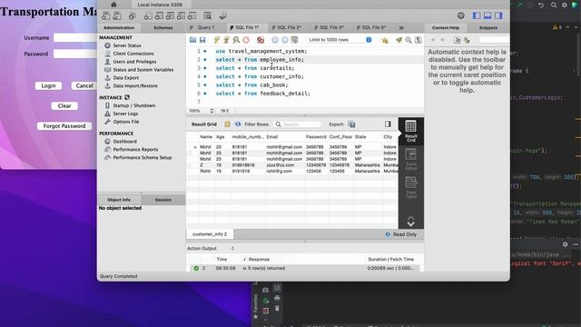 Java Mini Project Transportation Management System DEMO video