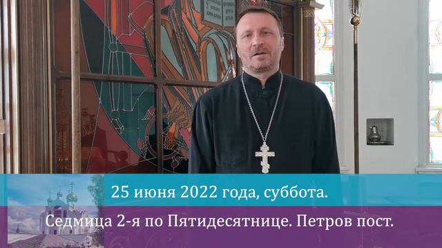 ЖИВОЙ КАЛЕНДАРЬ. 25 июня 2022 года, суббота. Cедмица 2-я по Пятидесятнице.