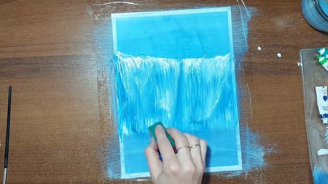 как нарисовать пейзаж с водопадом. рисуем водопад #водопад #пейзаж