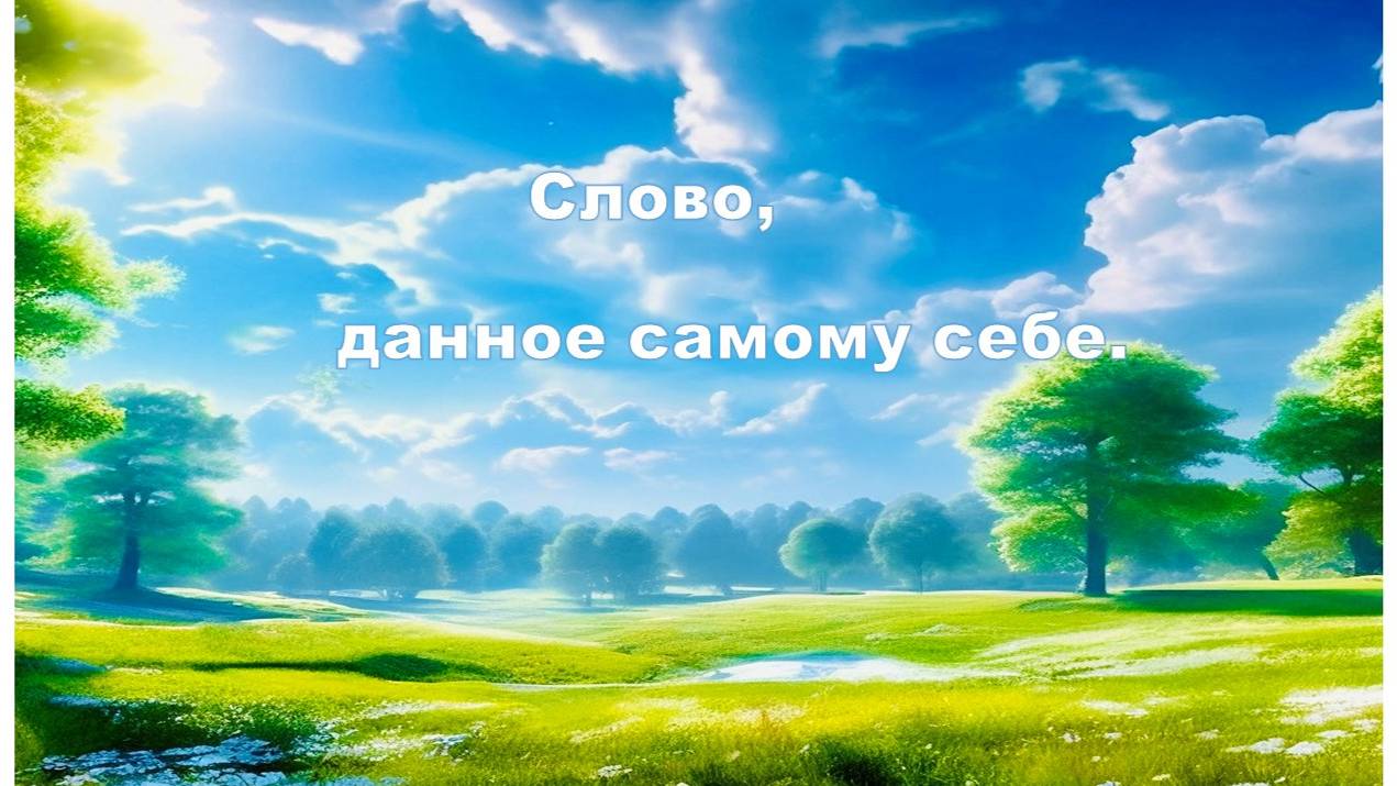 Слово, данное самому себе.