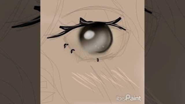 Рисуем глаз с бликами в ibis paint.