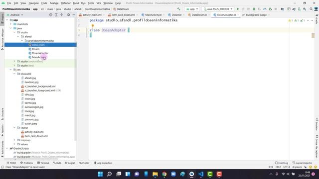 Aplikasi Profil Dosen Informatika Menggunakan RecyclerView Android