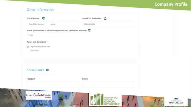 Create an Employer Company Profile