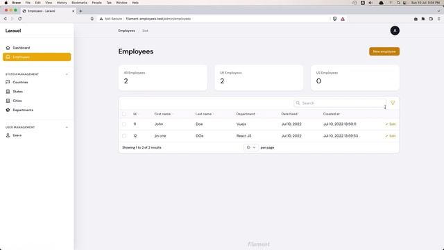 1. Intro Laravel Filament Tutorial Employee Management Project