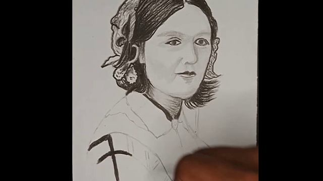 How to draw A Portrait of FLORENCE NIGHTINGALE | Founder of the Modern Nursing | Drawing