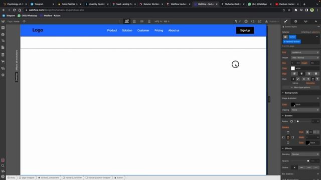 TUTORIAL WEB DESIGN PORTFOLIO UX DESIGNER WEBFLOW  - Navbar Section
