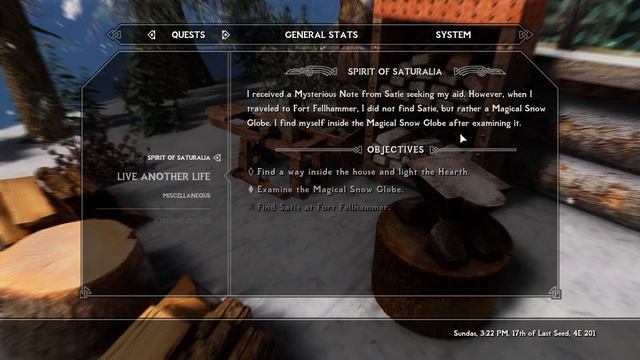 Skyrim Mods 4K - Spirit of Saturalia - A Christmas Quest Complete Walkthrough (No Commentary)