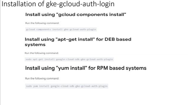 Installation of gke-gcloud-auth-login Plugin GKE