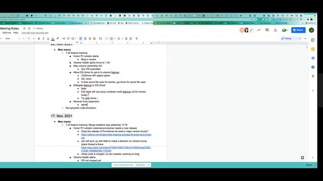 Kubernetes SIG Storage - CSI Implementation Workgroup 2021-11-22