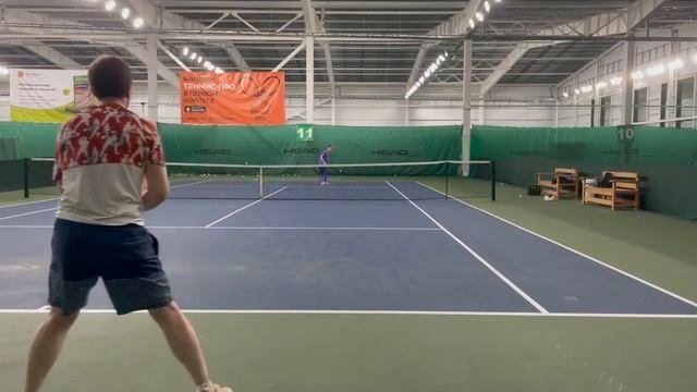 14 Теннис  Тренировка 06 06 22  Удар справа кросс  Tennis crosscourt forehand