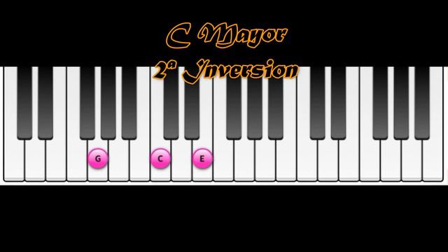 Acorde C mayor segunda inversion piano chord