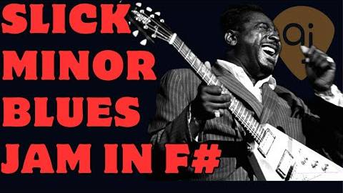 SLICK MINOR BLUES JAM TRACK Guitar Backing Track (F MINOR 80 BPM)