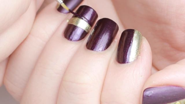 Edgy Purple & Gold ｜ New Years Eve Nails