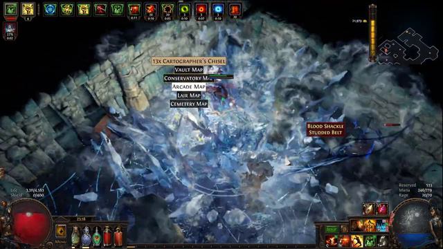 Ice Crash Standard POE Test Build. Delving. ZOOM Maps.