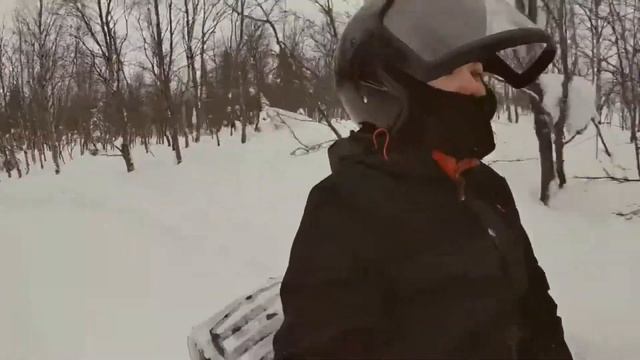 На снегоходах по хибинам. Мини прогулка!  Кировск! BigWood! Большой Вудъявр