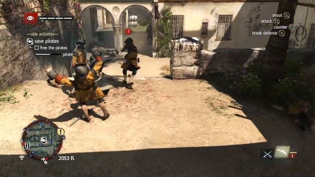 Assassin's Creed IV: Black Flag: Edward Kenway Saves Prirates, Counter & Break Tutorial Guard Comba