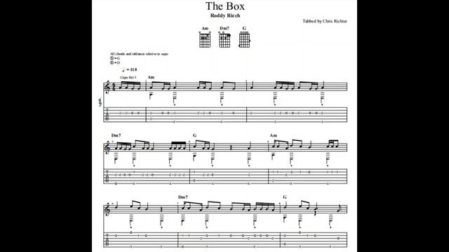 Roddy Ricch: The Box with tablature/sheet music for solo fingerstyle guitar