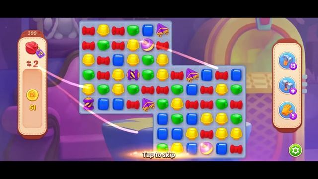 Homescapes 2022 - Level 399 Gameplay || 12 Moves Left || Donut Apple Box Collectable