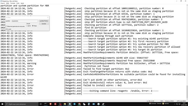 Corrigir REAGENTC.EXE A imagem do Windows RE não foi encontrada | Recriar Partição de Recuperação