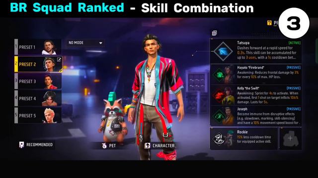 BR-ranked best skill combination 2023 | Best character combination in free fire