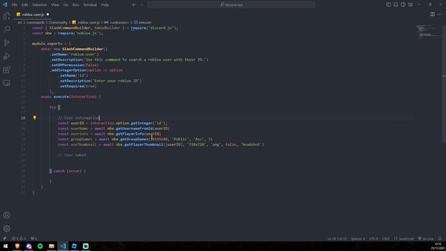 How to create a ROBLOX PROFILE COMMAND using NOBLOX.JS for your server v14 | Ep.8