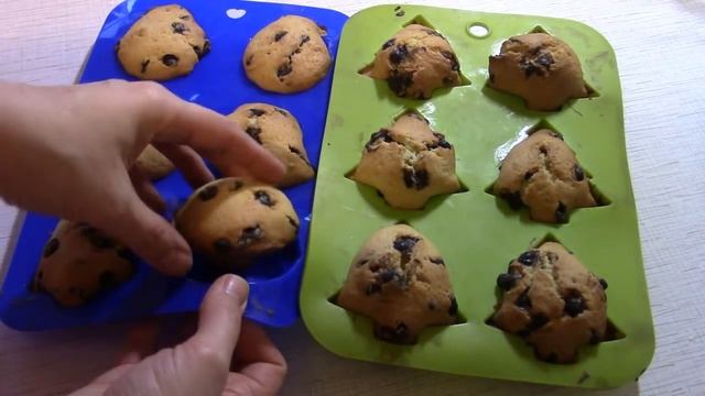 Сметанные кексы с шоколадомСиликоновая форма из Фикс прайс
