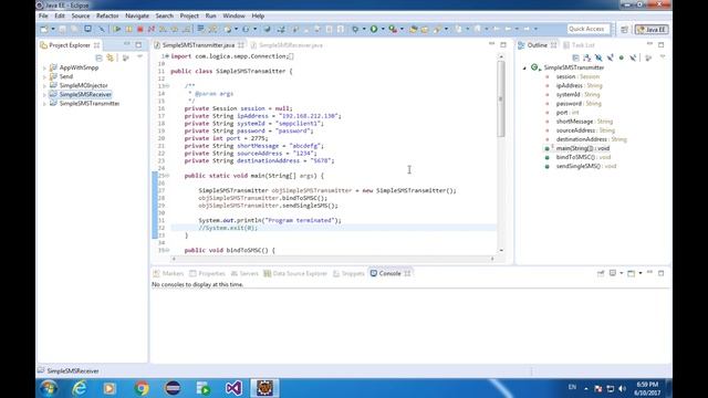 SMS Tutorial 05 -- One Click to Trigger SMS Sender or SMS Receiver | How to make runnable jar file