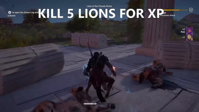 Assassin's Creed Origins - KILL 5 LIONS FOR XP (EASY)