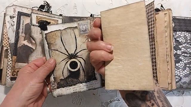 SOLD ? - Handmade Gothic themed Junk Journal - Lapbook  #junkjournal #lapbook