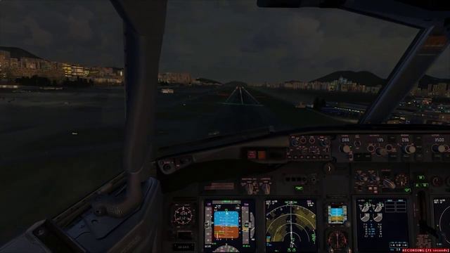 [HD] FSX PMDG 737 NGX VHHX (Kai Tak) Landing + Go Around