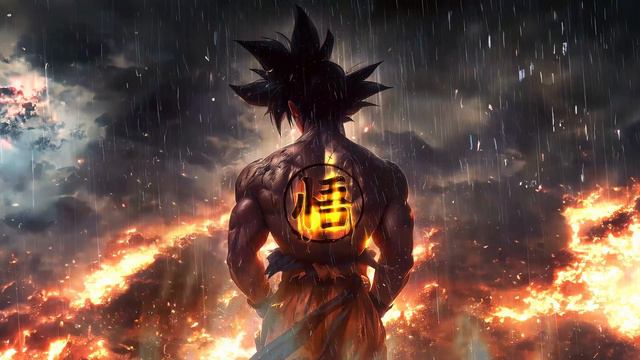 Гоку | Дождливый День | Goku | Rainy Day | Flames | Dragon Ball - Живые Обои